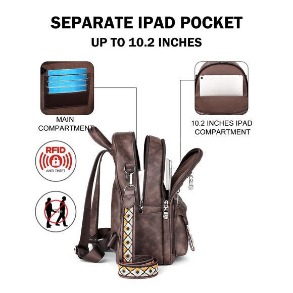 2284 Small Backpack Purse Designer PU Leather Roomly Mini Backpacks Multi main image 8